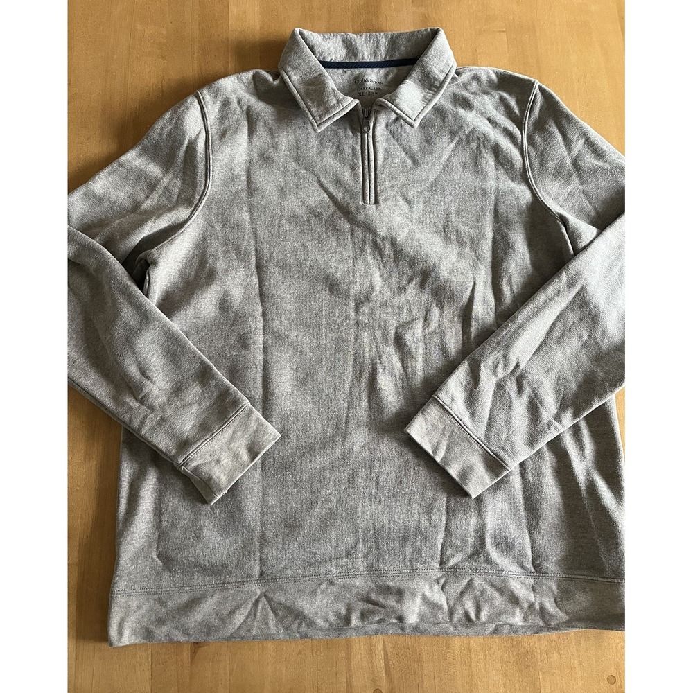 Croft & Barrow Sweatshirt Sz XL‎ Light Brown 1/4 Zip Fleece Easy Care Pullover